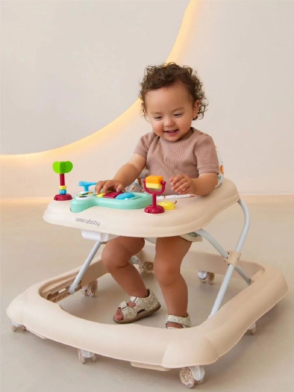 Ходунки AMAROBABY First Steps Бежевый 41dd9471227b87c3da937318674e7477
