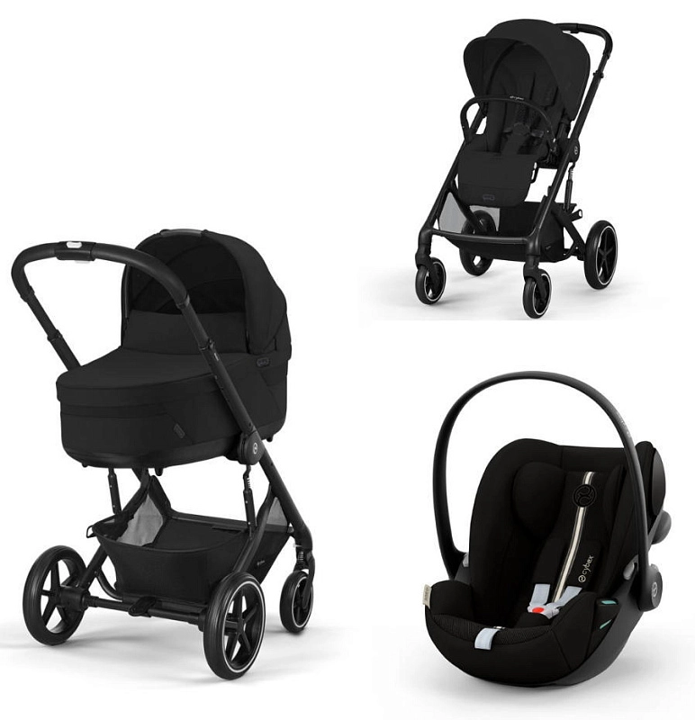 Коляска Cybex Balios S Lux BLK 2025 Aton B2 i-Size Volcano Black 3 в 1 Moon Black1