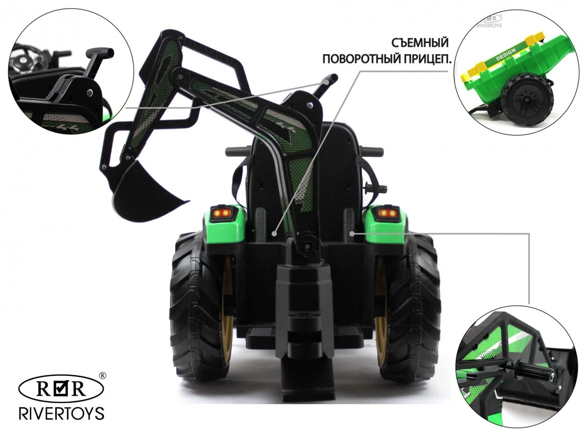 Детский электромобиль RiverToys экскаватор-погрузчик A777MP GREEN зеленый 9b46tcv54m1e0l5tz9zimz73eg4s7dr9