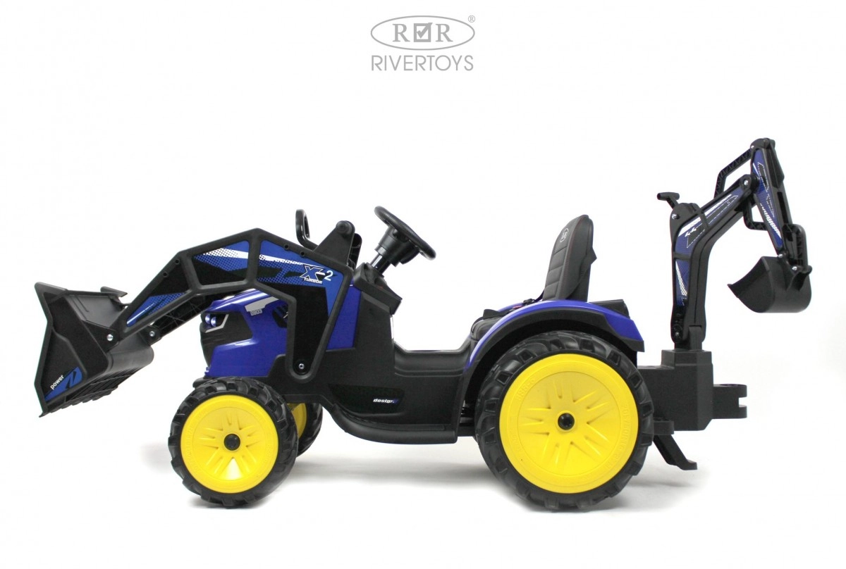 Детский электромобиль RiverToys экскаватор-погрузчик A777MP BLUE синий 2d0p7zdrh94ys42rjojuelslqb9q3e73