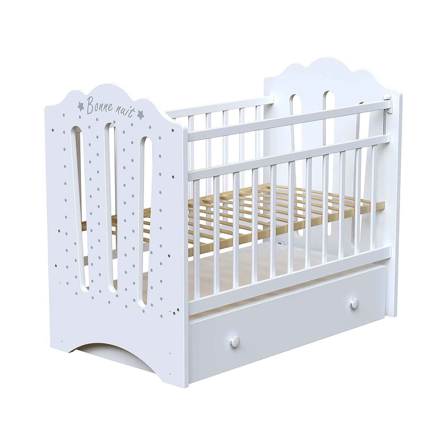 Детская кроватка ВДК BONNE (маятник) белый 108133705-detskaya-krovatka-vdk-bonne-mayatnik-belii