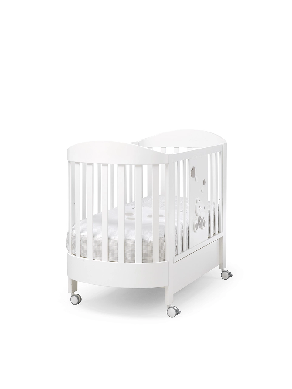 Детская кроватка Erbesi Mirtillo овальная (Белый)