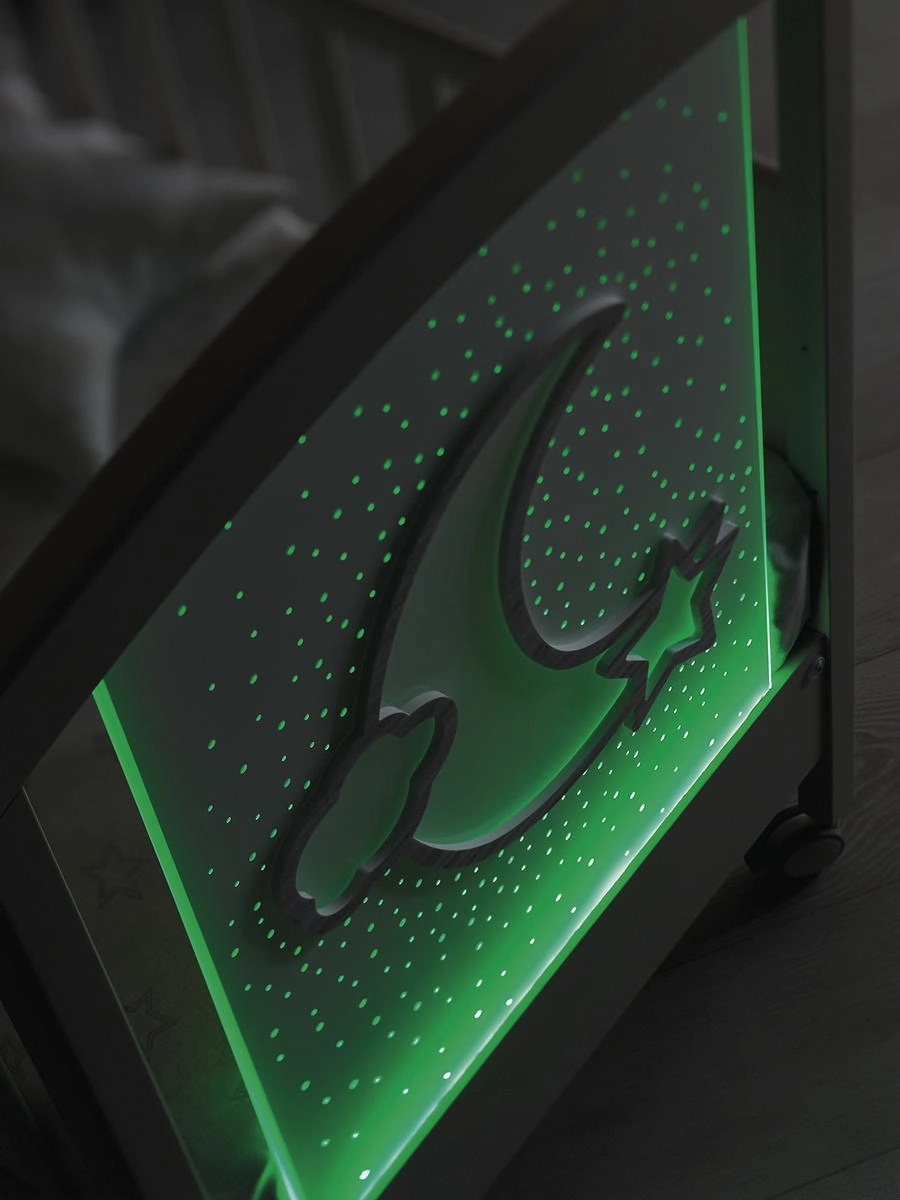 Детская кроватка Erbesi Moon LED Белый nh4cf4xszco3hy6wea9dyz8zhqq9rvrl