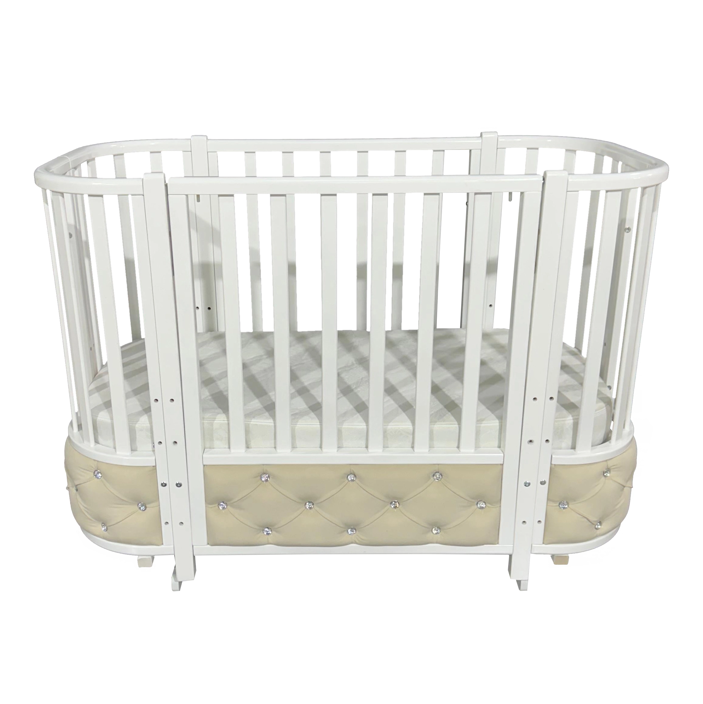 Детская кроватка Оливер Версаль Элеганс 4 Велюр (белый/белый)