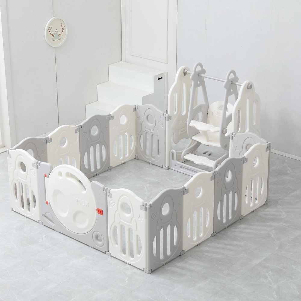 Манеж UNIX Kids SUPREME Space 200x240 Grey с качелями 108131714-manezh-unix-kids-supreme-space-200x240-grey-s-kachelyami