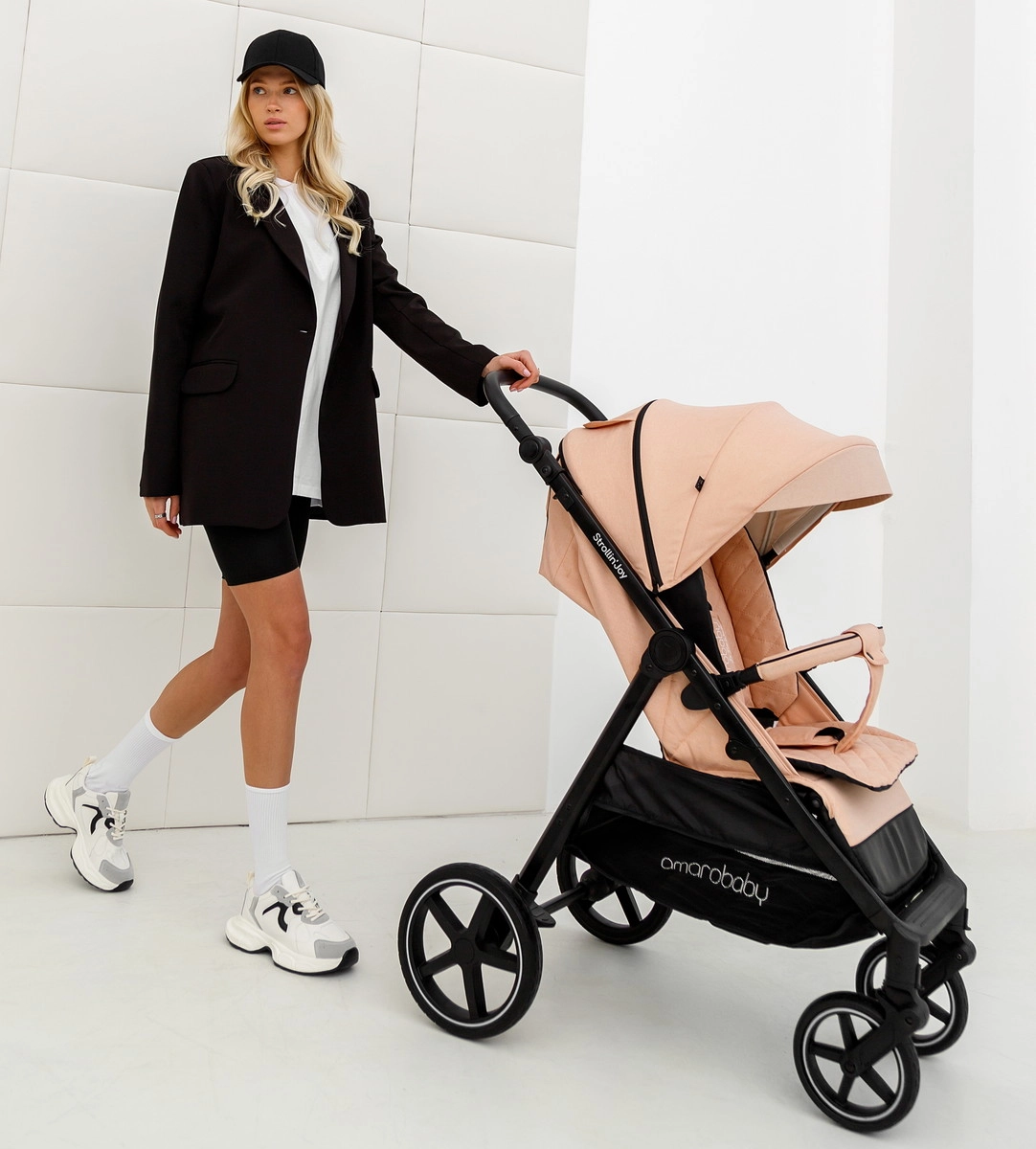 Прогулочная коляска Amarobaby Strollin'Joy бежевый efxbimhbns2jf2w42mew0nolk0qaj8vu