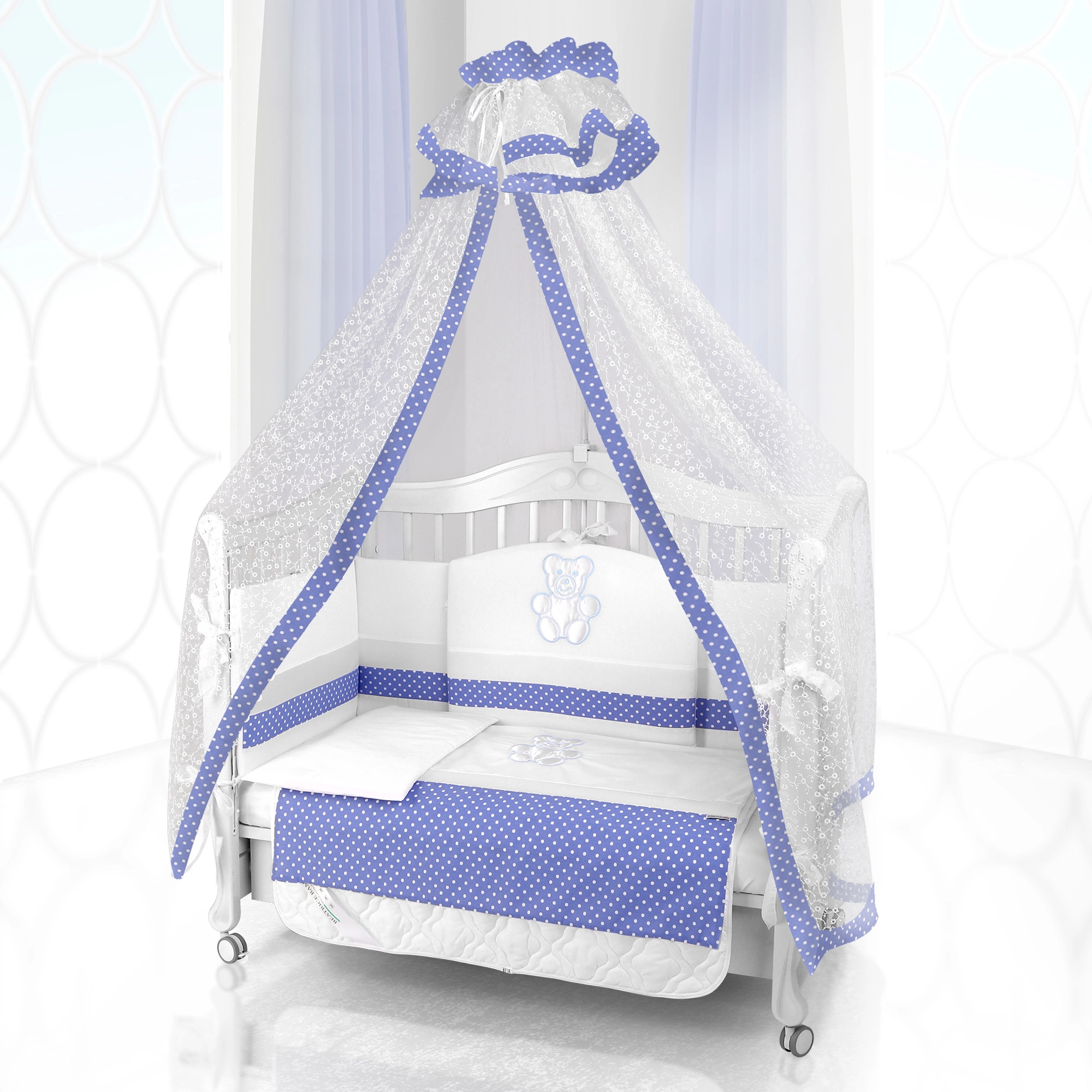 Комплект постельного белья Beatrice Bambini Unico Puntini (125х65) (bianco azurro)