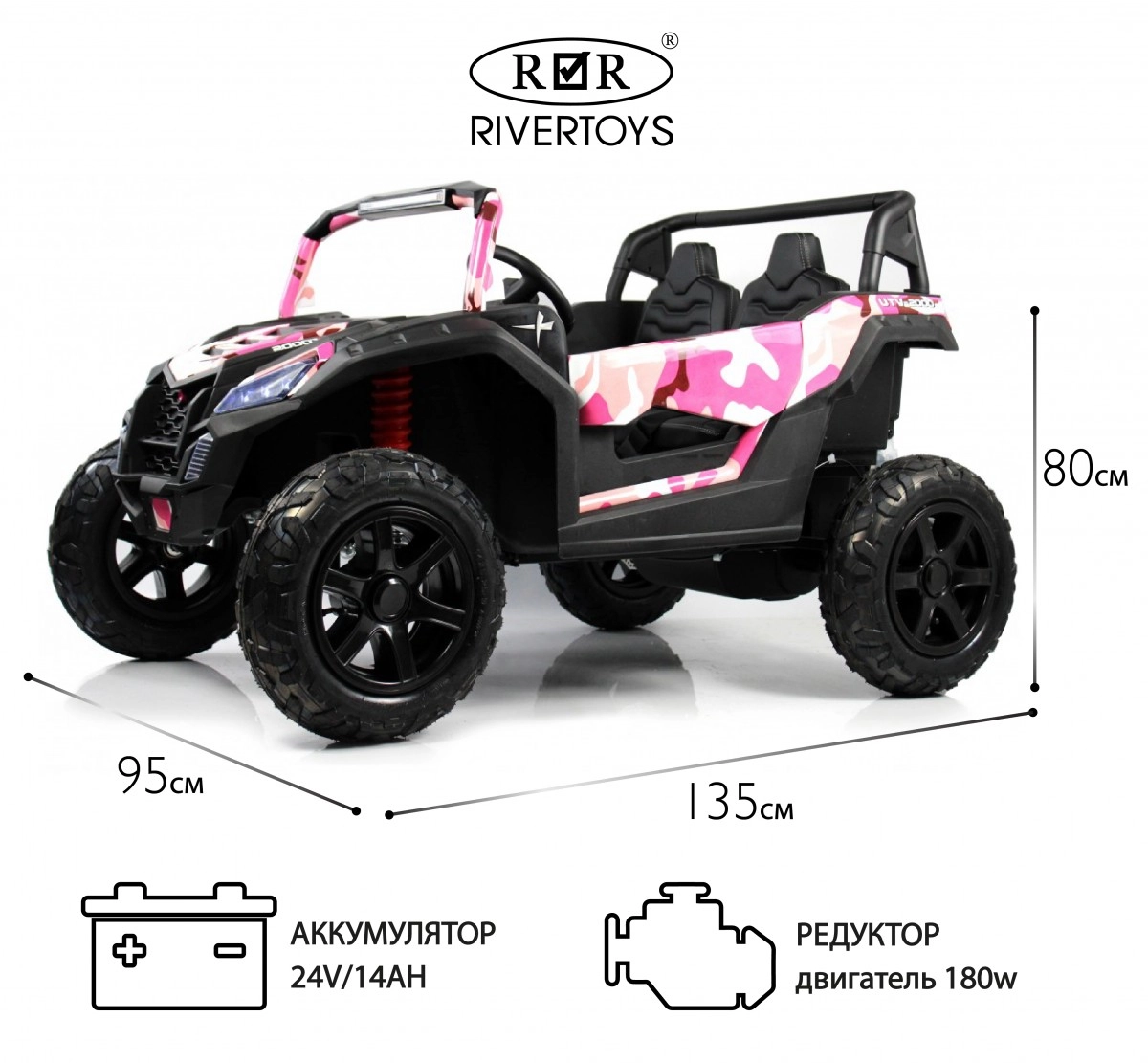 Детский электромобиль RiverToys M222MM розовый 0yp2nggptexvoghqihjces30hq3gah5j