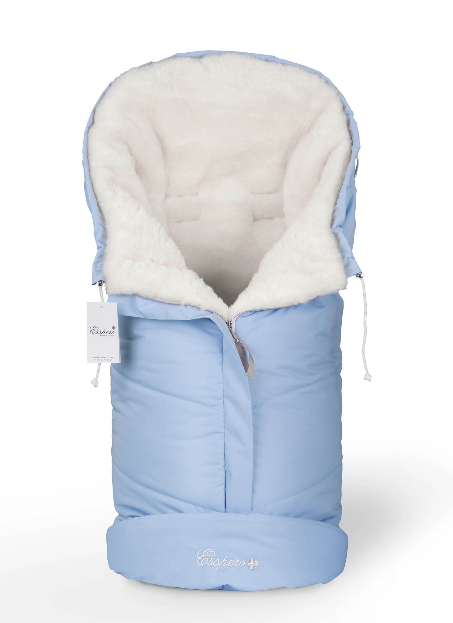 Конверт в коляску Esspero Sleeping Bag White (натуральная 100% шерсть) (Blue Mountain)