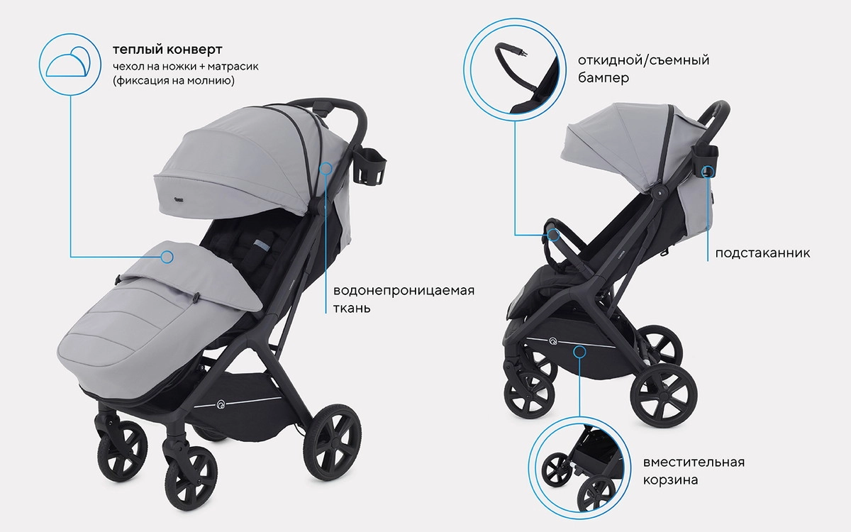 Прогулочная коляска RANT LUMOS Classic Grey skzw7envuv6afwb3mtjx9mmvc87sjvk5