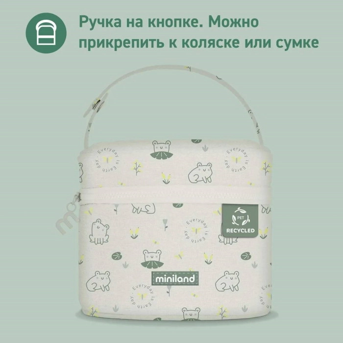 Термосумка Miniland Pack-2-Go Ecosquare с двумя стеклянными квадратными контейнерами по 210 мл лягушки sc9kyc67aqkbtihh5j9v1hgo6323dyhv