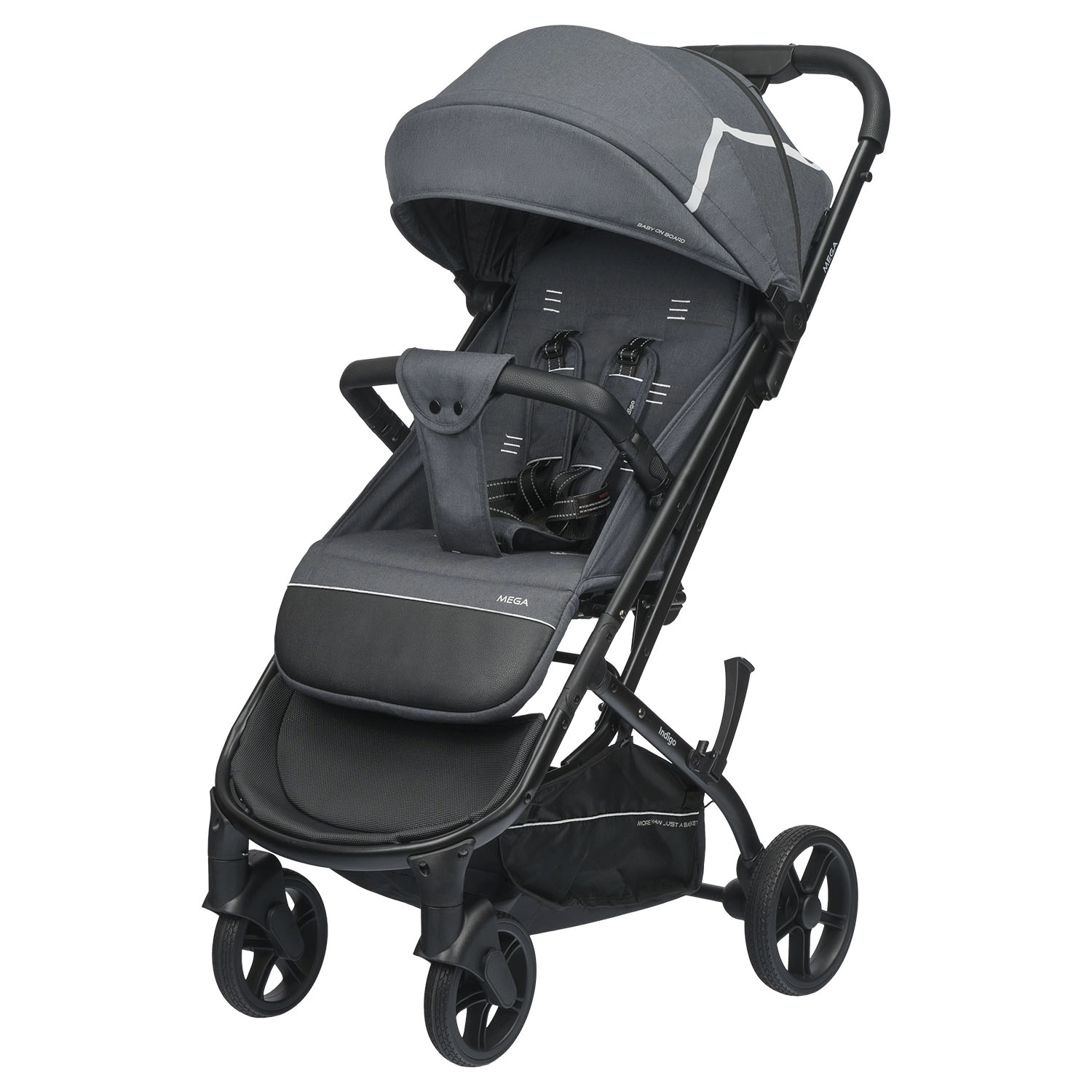Прогулочная коляска INDIGO MEGA темно-серый f058f19100930ca5efd0362b854e6084