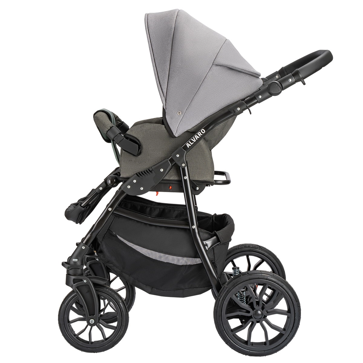 Коляска 2в1 Alis ALVARO т.серый+св.серый+шалфей кожа kl30ifwz8sog3hqxaxldvso7jxzjg01w