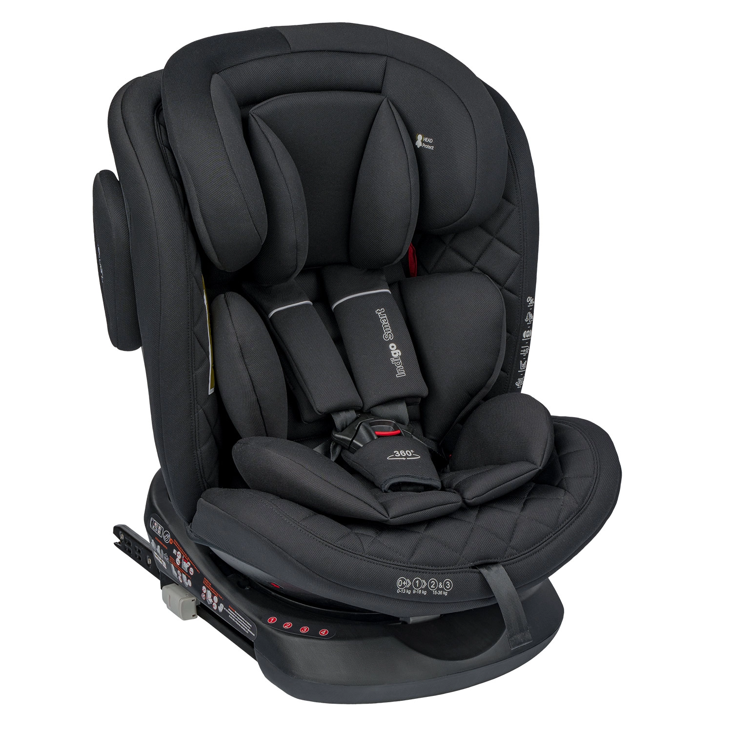 Автокресло Indigo SMART ISOFIX, группа 0+1+2+3 черный 12490774a817093829d675b4a89aed2a
