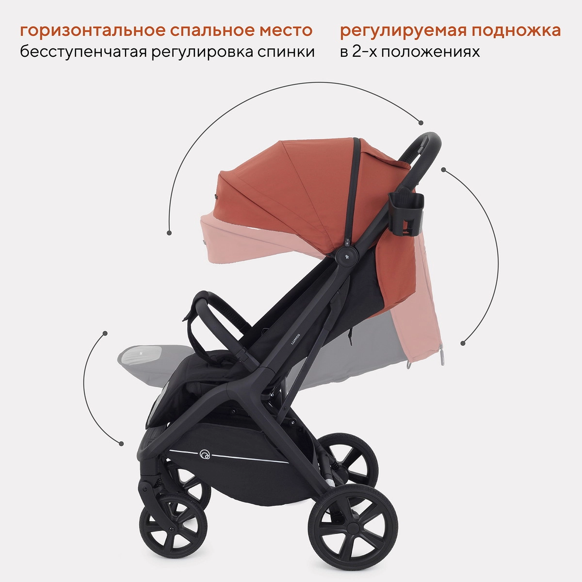 Прогулочная коляска RANT LUMOS Maroon Brown 2wusumw86jtpk9ohwowbqt9esioyw6fe