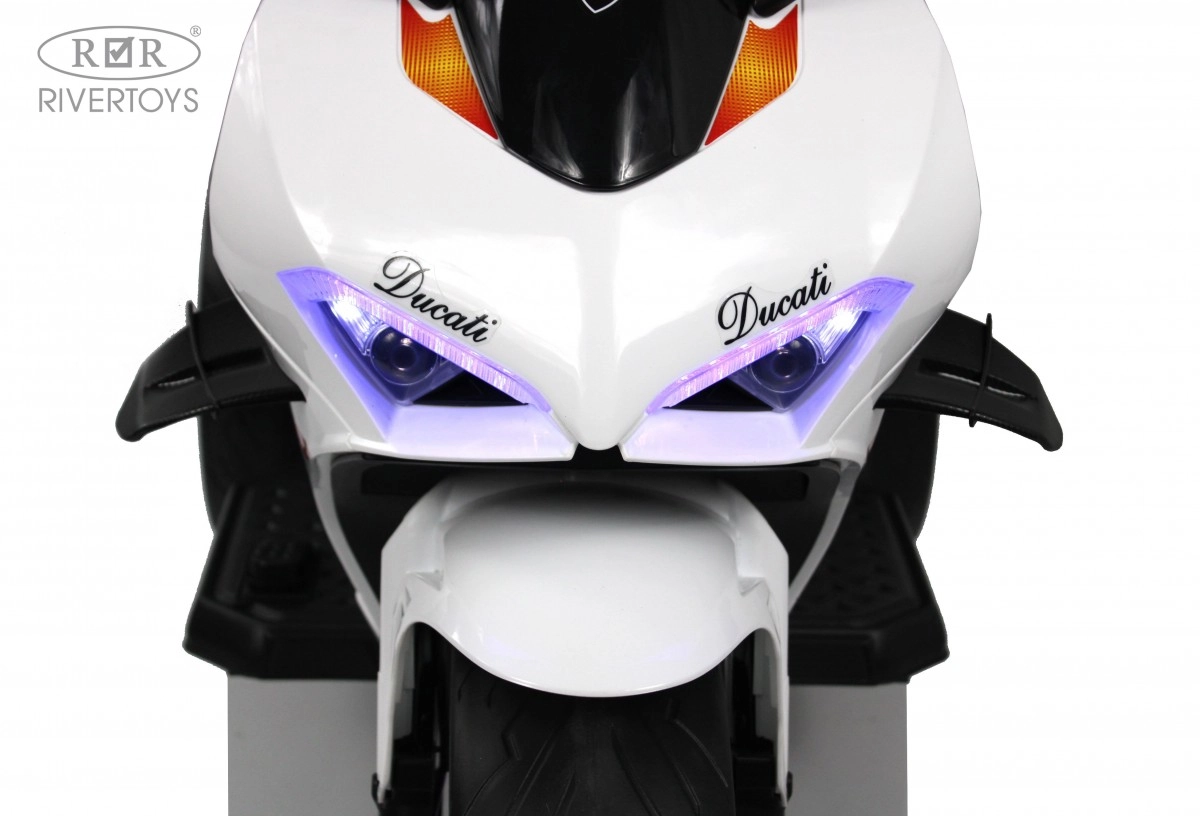 Детский электромотоцикл RiverToys М777БХ белый uifs51hlw18pwjntt36shpaduer0h2cv