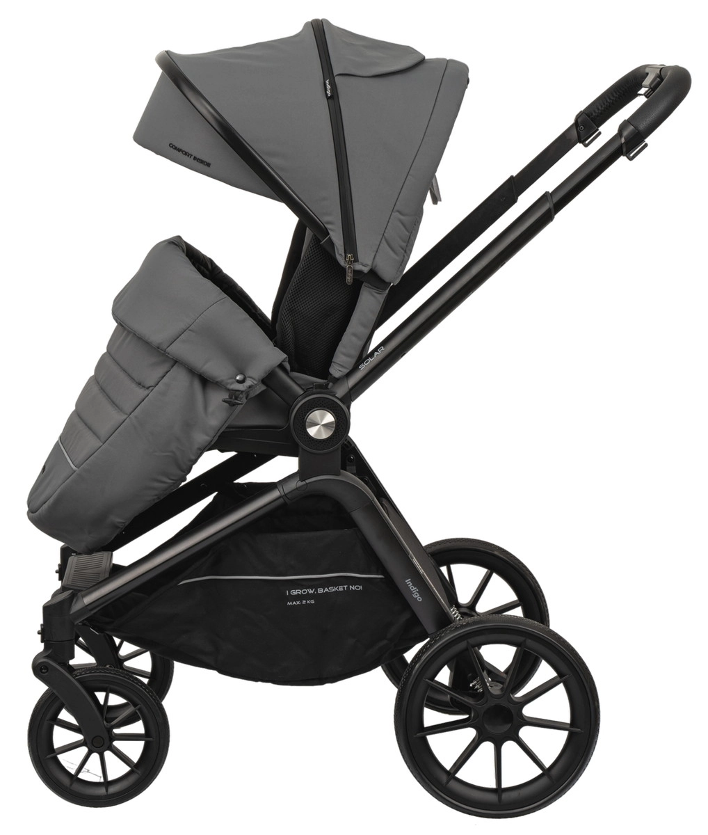 Детская коляска Indigo Solar 2 в 1 серый plw4bm86n0gfbcl51selv8paxm155whj