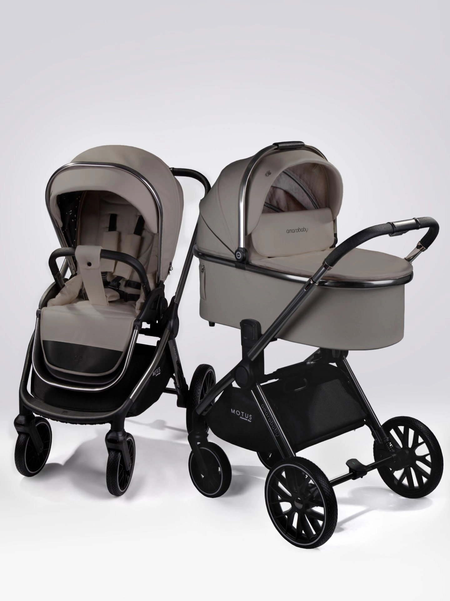 Коляска 2 в 1 Amarobaby Motus Premium Ecco (мокко)