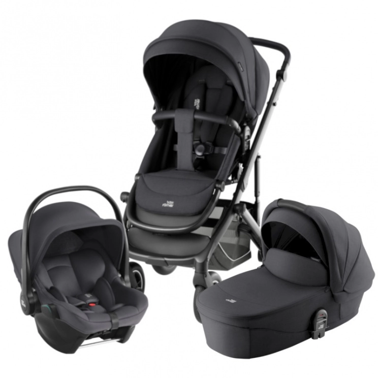 Коляска 3 в 1 Britax Roemer Smile 5Z Style автокресло Baby-Safe Core (Carbon Black/Midnight Grey)