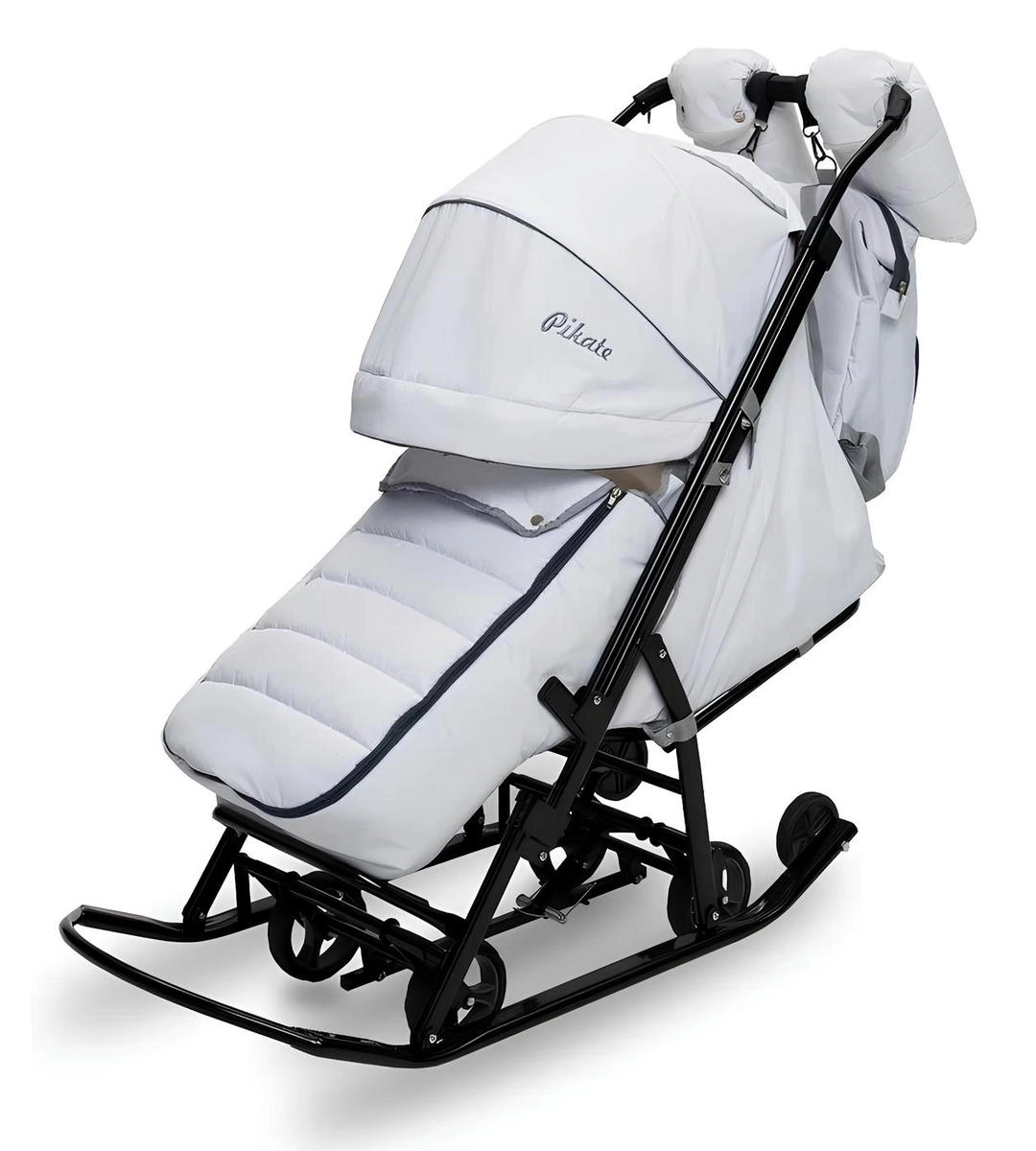 Санки-коляска Pikate Onyx белый wvi5zm6pr7y0f5mjdz9ylnkmlfi826ea