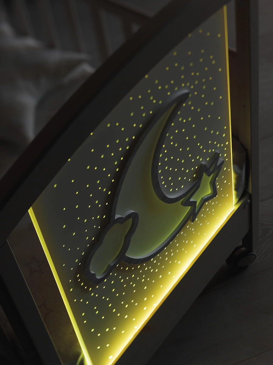 Детская кроватка Erbesi Moon LED Белый l3avgttuz0wiidx803tvpurd1rbrwzim