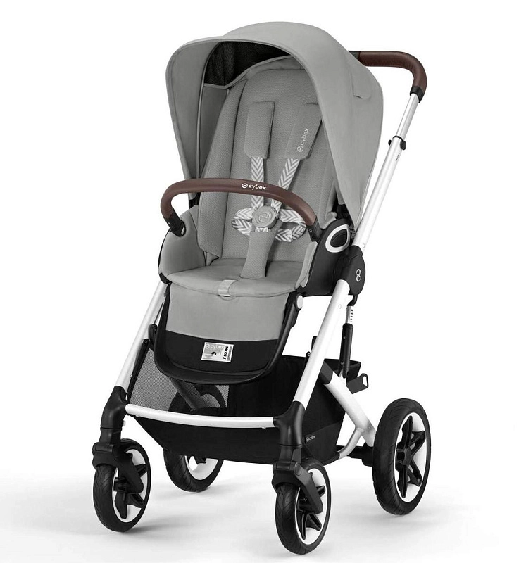 Прогулочная коляска Cybex Talos S Lux SLV Stone Grey с дождевиком2