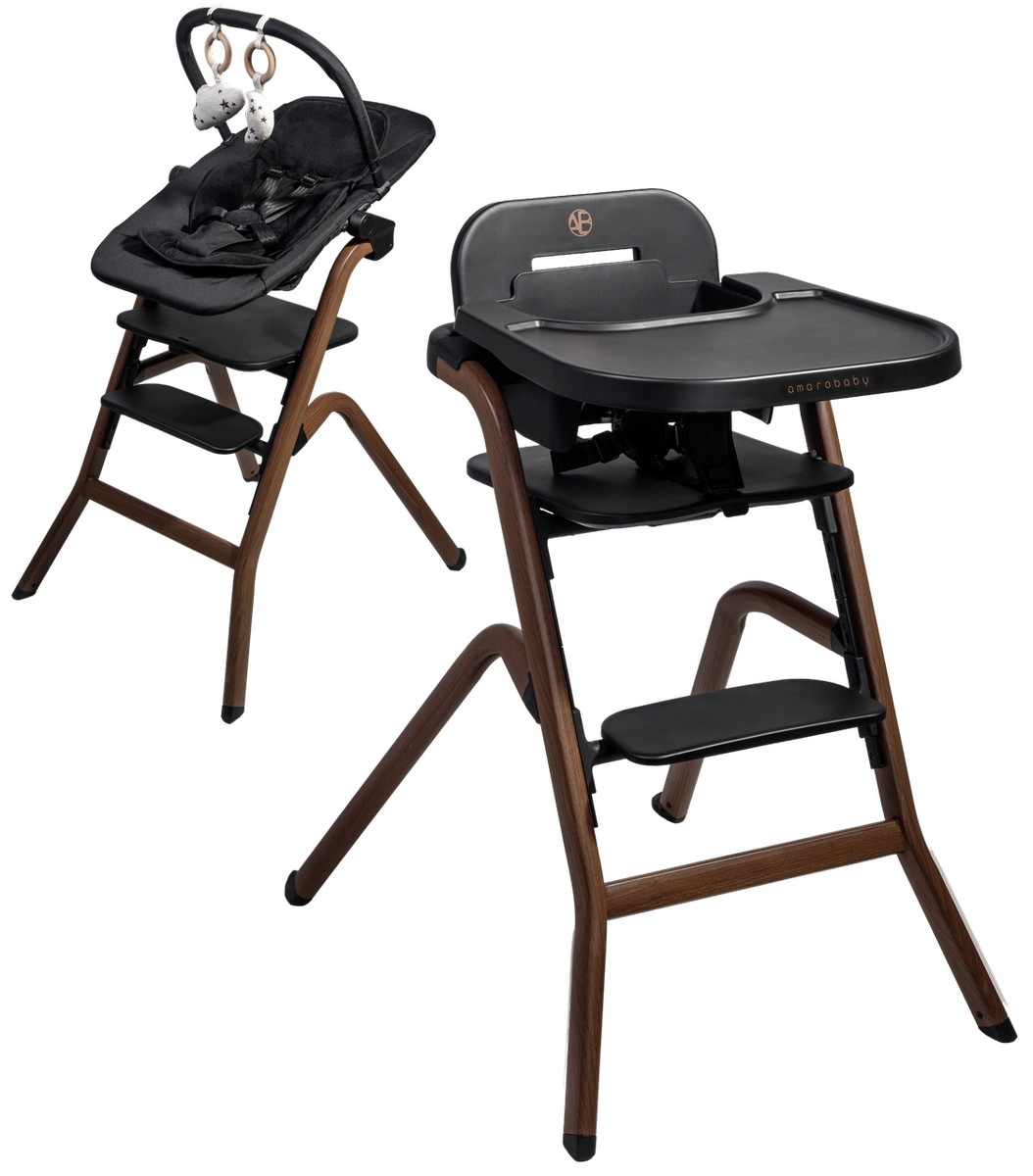 Стульчик для кормления 3 в 1 Amarobaby Winnie (Черный)