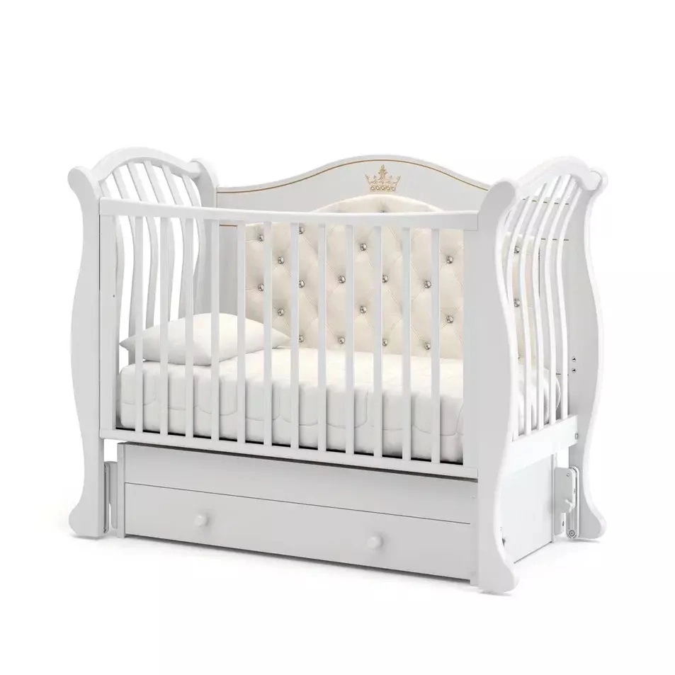 Детская кроватка Gandylyan (Гандылян) Габриэлла Люкс (маятник) (Белый (витринный образец))