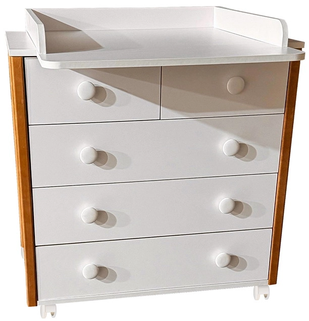 Пеленальный комод Кедр Валенсия (Белый/бук)