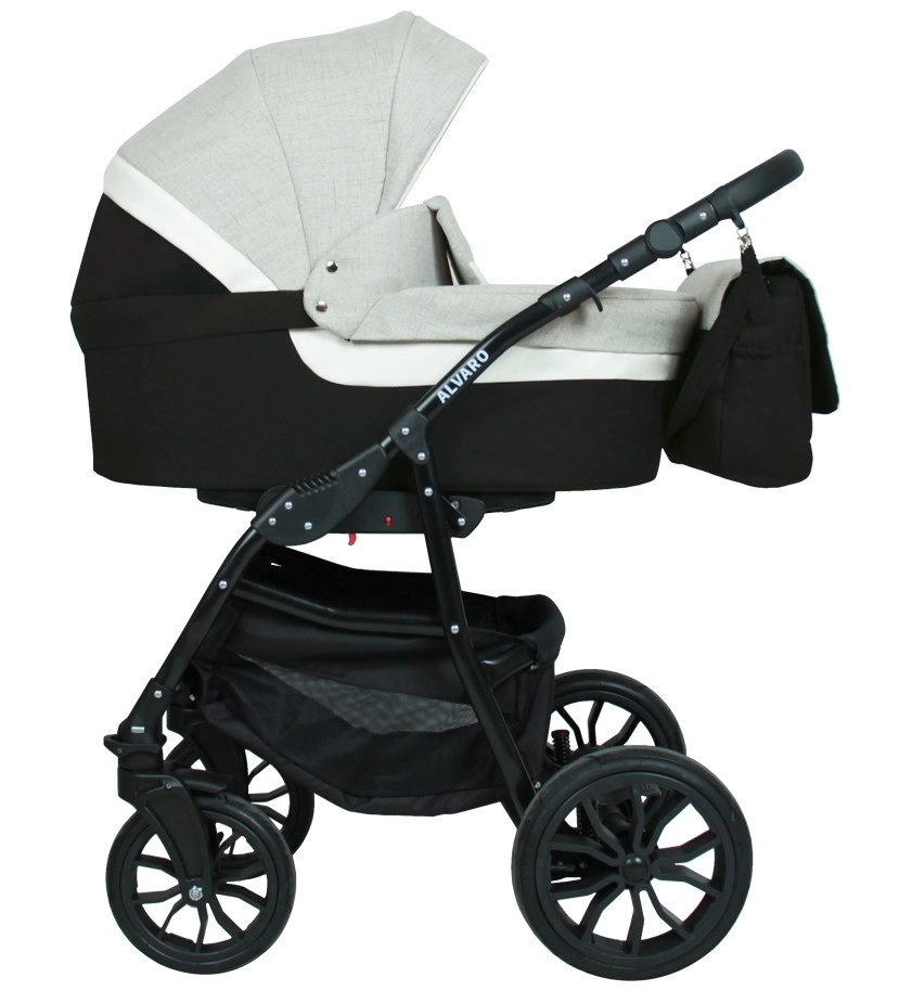 Коляска 3в1 Alis ALVARO т.серый+св.серый+белая кожа n76dp6p10gwv7ragoouxkheptd09f5yz
