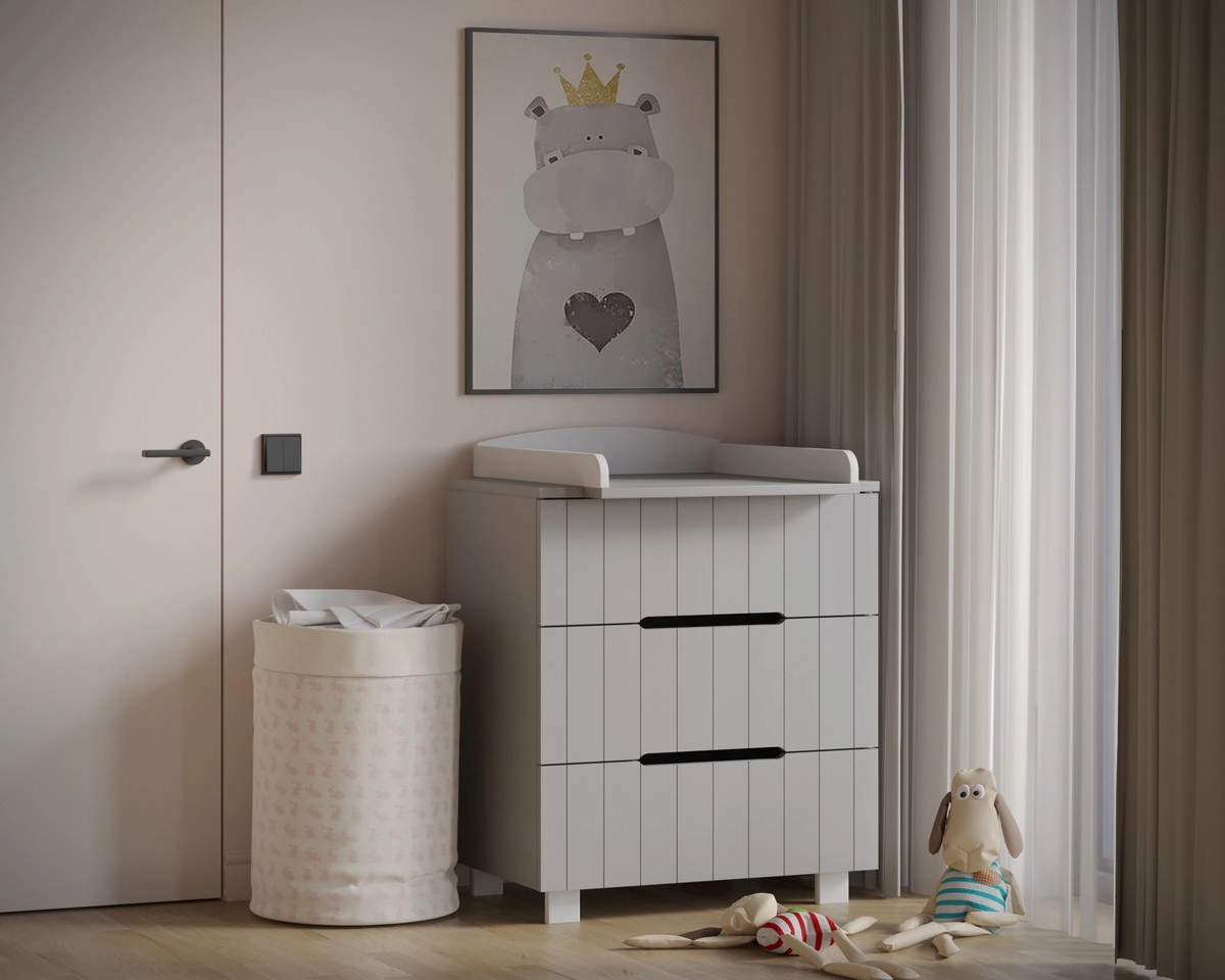 Детский пеленальный комод Incanto Vikki 800/3 МДФ серый-белый 0e8rvn1bxpdczaolhx05n4ihcg8onuun