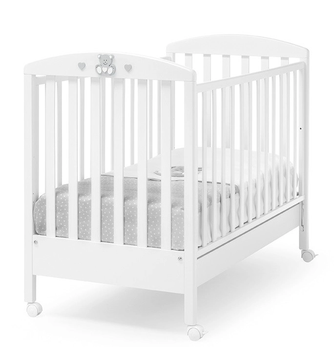 Детская кроватка Erbesi Charly белый/серый umwx3ysi75xcgz3yf5pdxemkav5hyej3