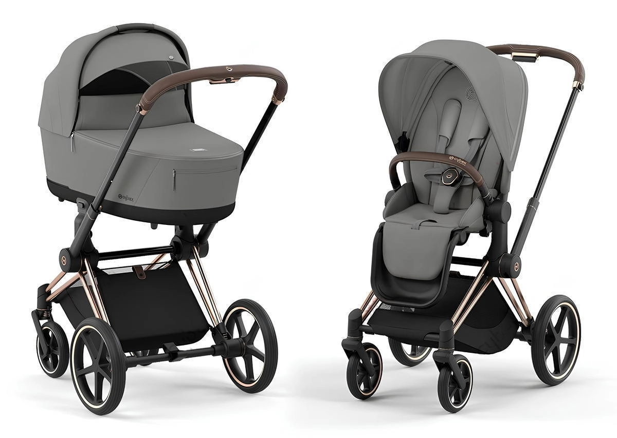Коляска 2 в 1 Cybex Priam IV (шасси Rosegold) (Mirage Grey)