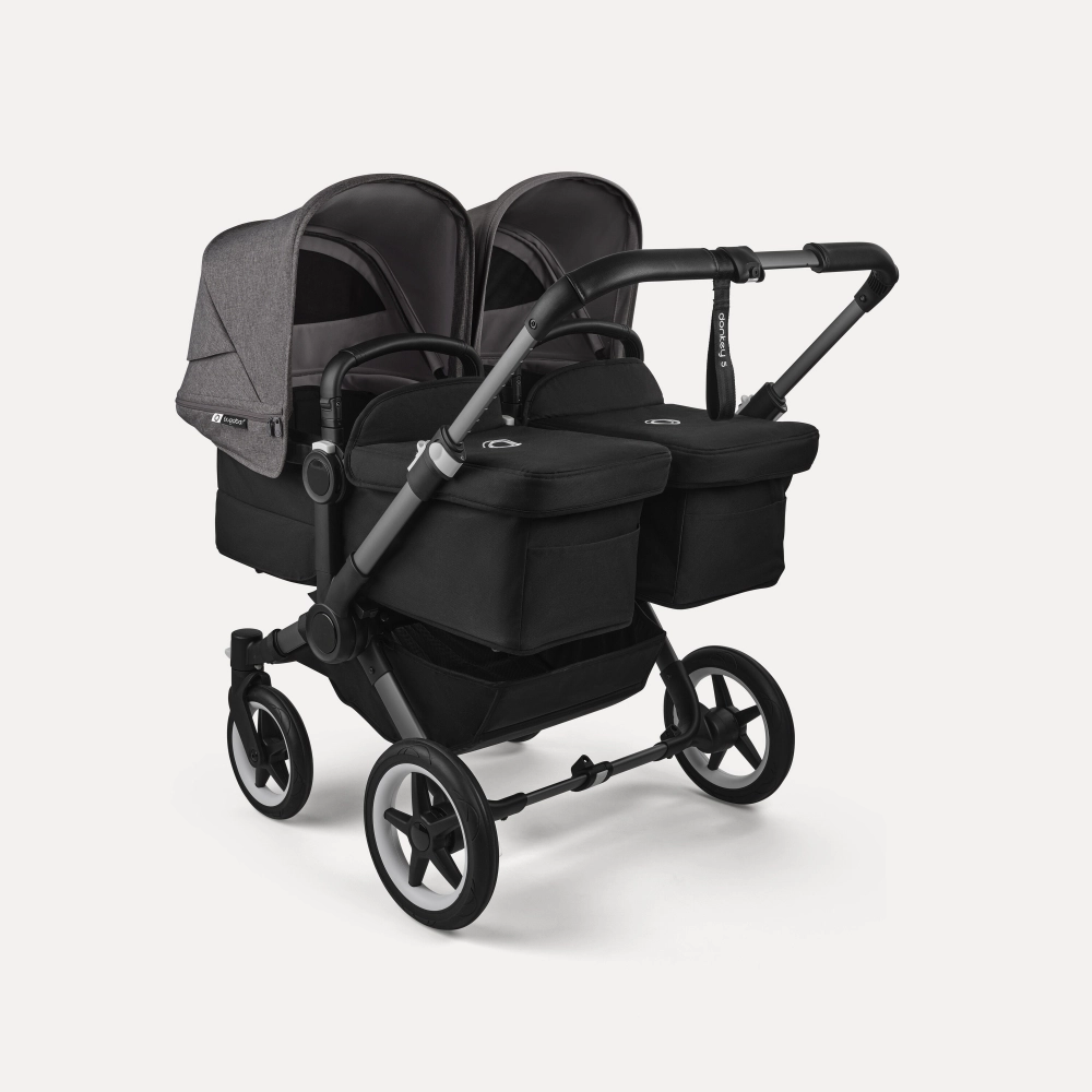 Коляска для двойни 2 в 1 Bugaboo Twin Donkey 5 (Black/Midnight Black/Grey Melange)