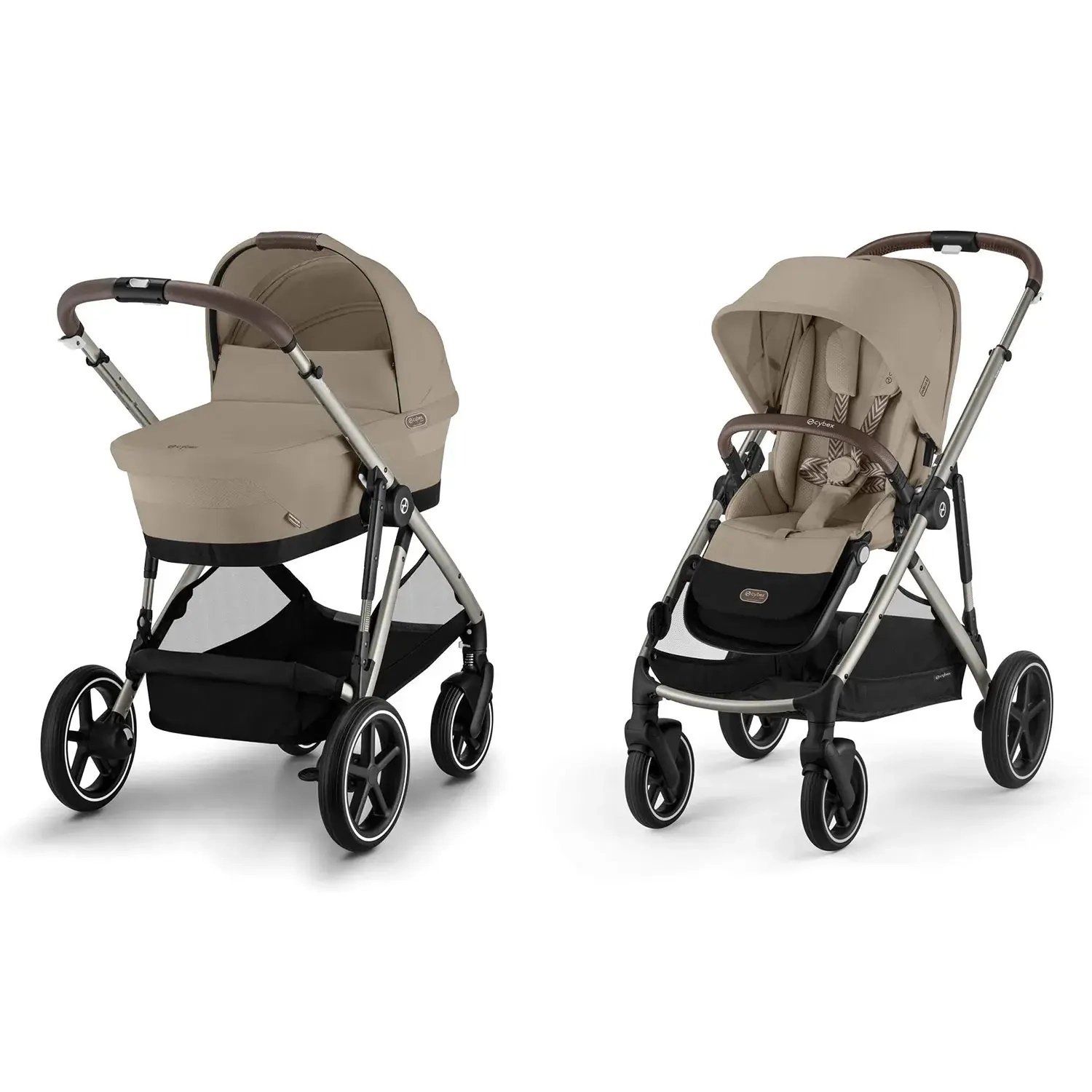 Коляска 2 в 1 Cybex Gazelle S TPE (Almond Beige с дождевиками)