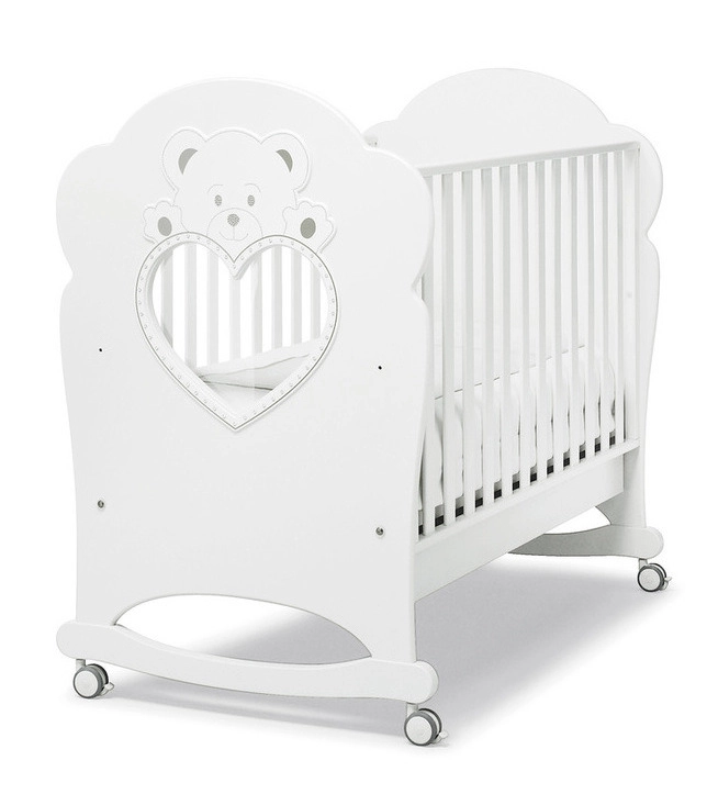 Детская кроватка Erbesi Cucciolo (со стразами Swarovski) White (белый) 1fa615f7e65f23593c3ffc1bfd9ec60e