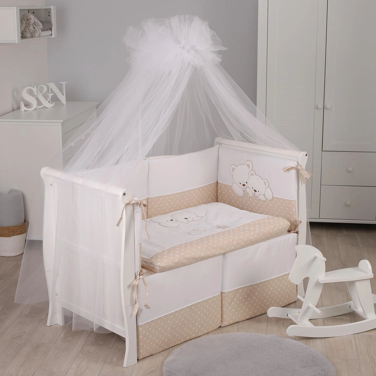 Комплект постельного белья Lepre Sweet Bears 6 предметов (125*65) 25 кремовый в горох newu2z8ns41nfg1ad8o7qcz4o5fj3ha5