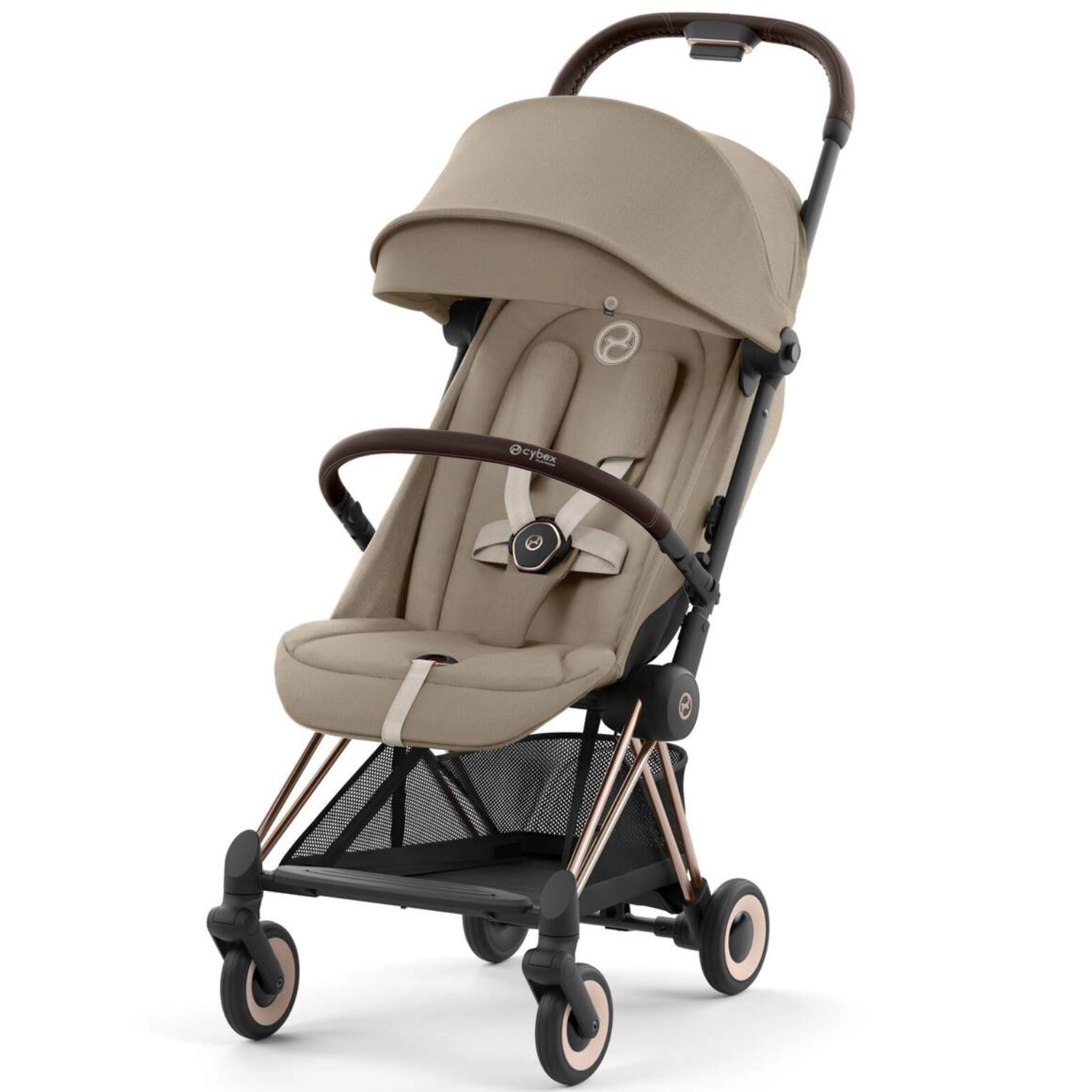 Прогулочная коляска Cybex Coya (Rosegold Cozy Beige с дождевиком и бампером)