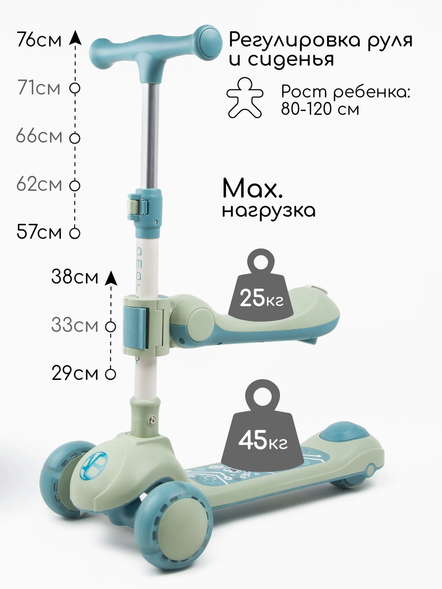 Самокат (кикборд) трехколесный Amarobaby Art Синий ztahrgfb0i2b68megt4ojaskombz3qn7