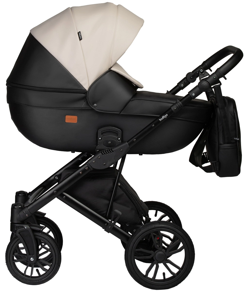 Детская коляска Indigo Mio Eco 2 в 1 04 черная кожа+св.бежевая кожа 0j22ws9r4wedyp4n0e50pmuf4c18hvjk