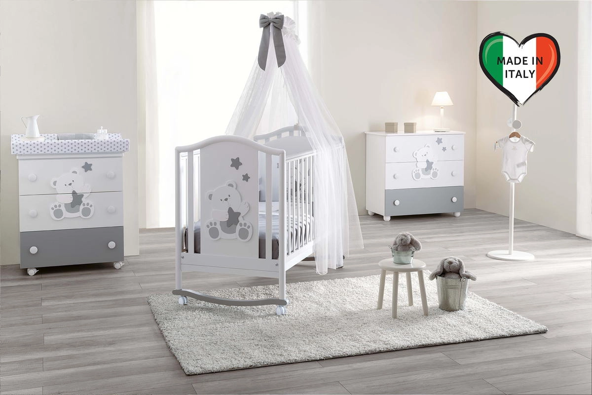 Детская кроватка Pali Orsetti 125*65 Белый/серый tmw8gyu0fdxg77ectjipej6u39cult2h