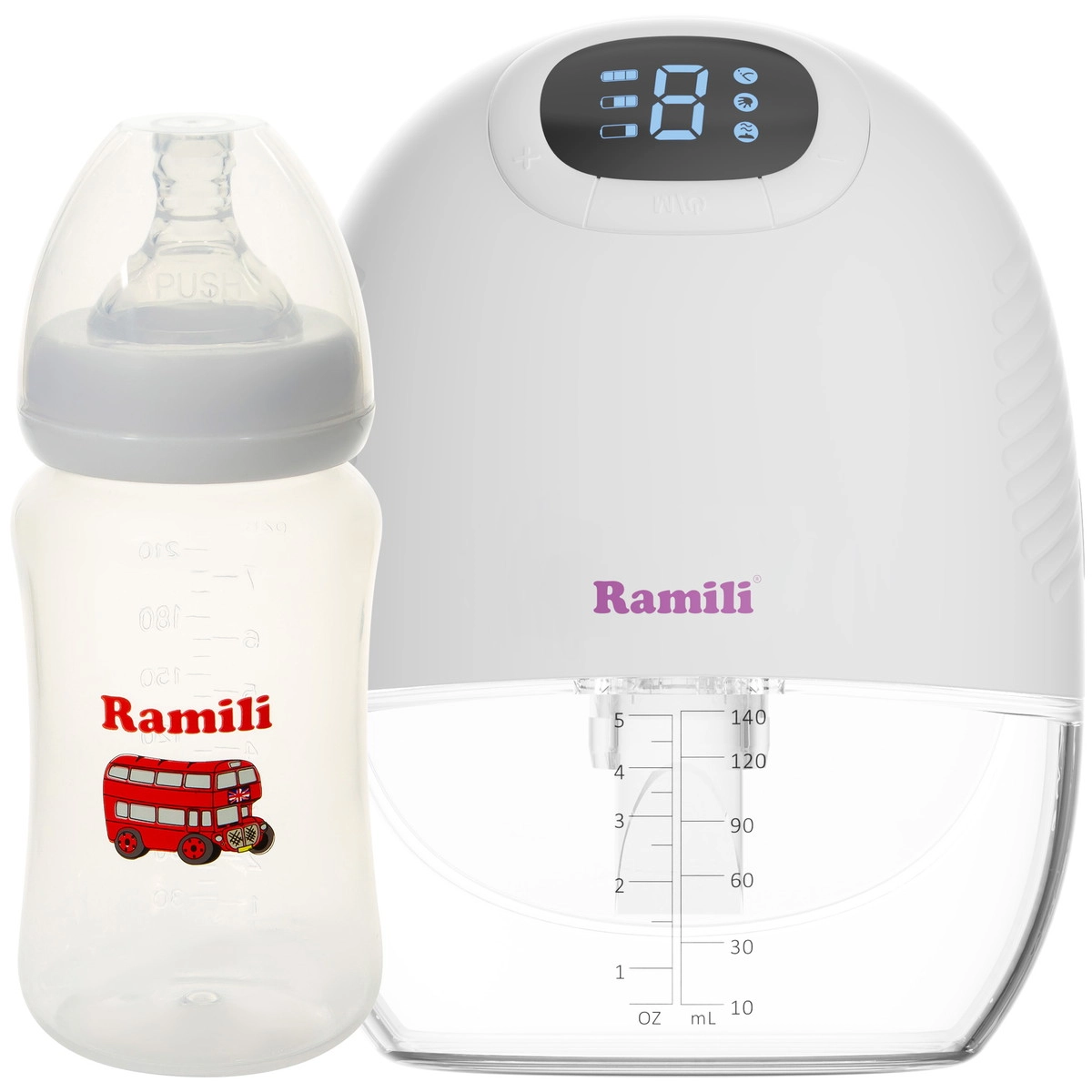 Четырехфазный бионический молокоотсос Ramili SE300 с бутылочкой 240ML (SE300240ML) (SE300240ML)