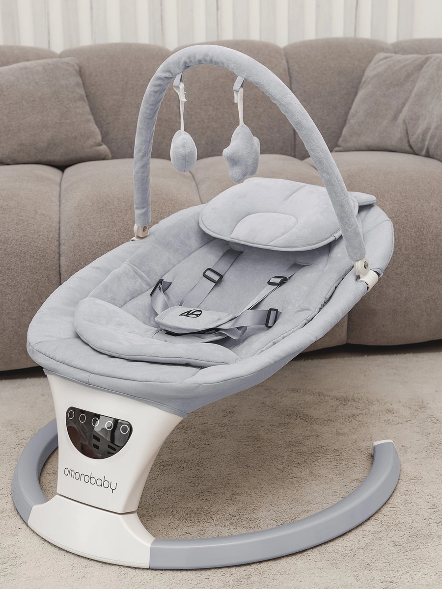 Детские электрокачели AmaroBaby Teddy Swing серый nq3dlz8gyqshkatbnkptctwmibexcvjw