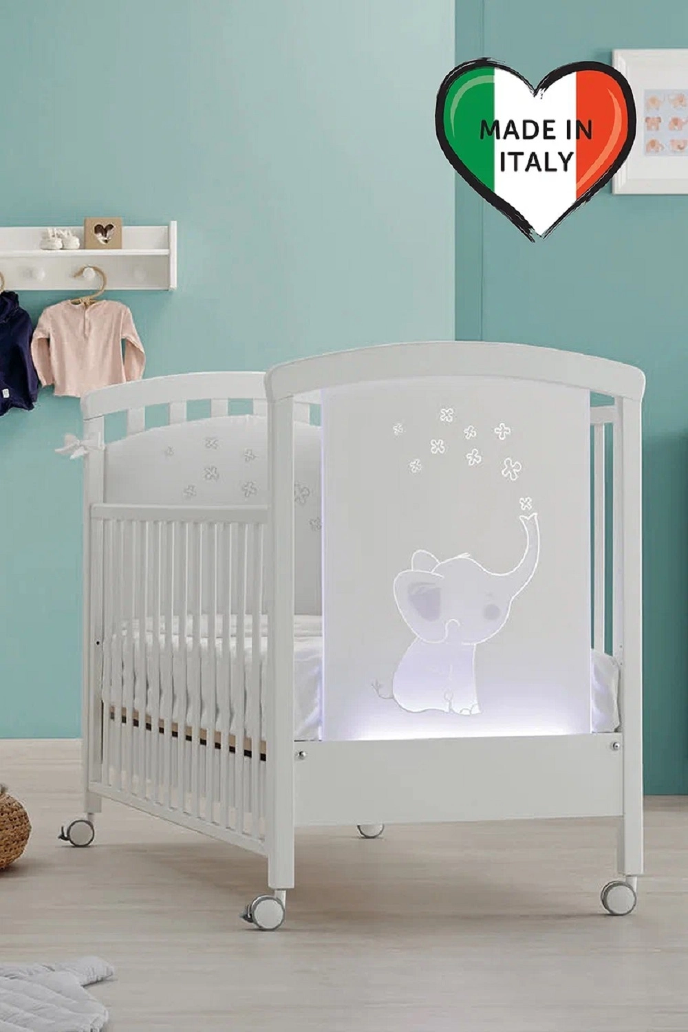 Детская кроватка Erbesi Elly LED Белый  108131349-detskaya-krovatka-erbesi-elly-led-belii-