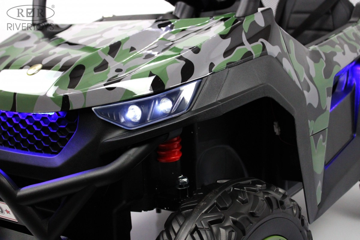 Детский электромобиль RiverToys T777TT 4WD зеленый камуфляж 7921o6bitg75k85wod6x00stvjoxr7ws