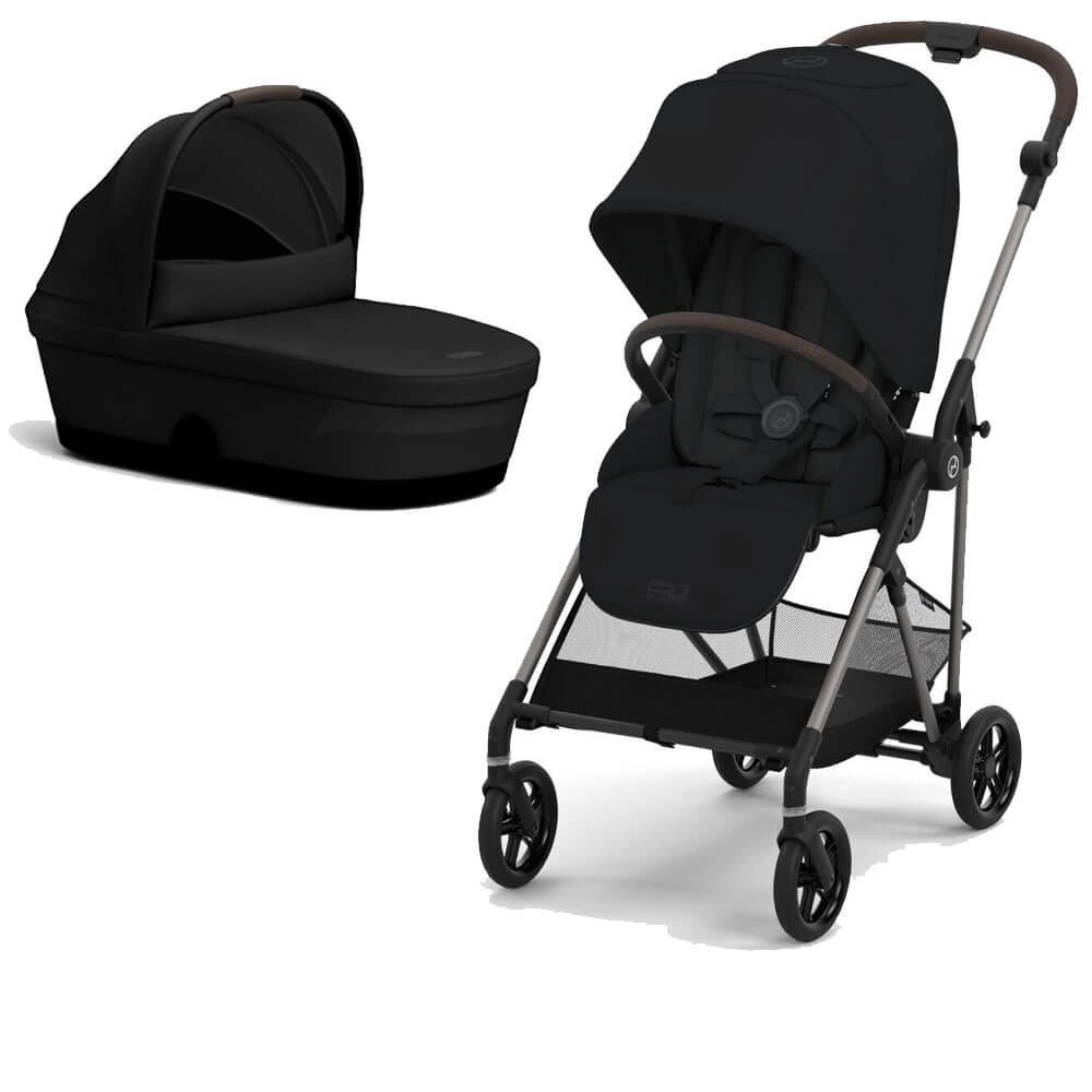 Коляска 2 в 1 Cybex Melio (Magic Black с дождевиком)