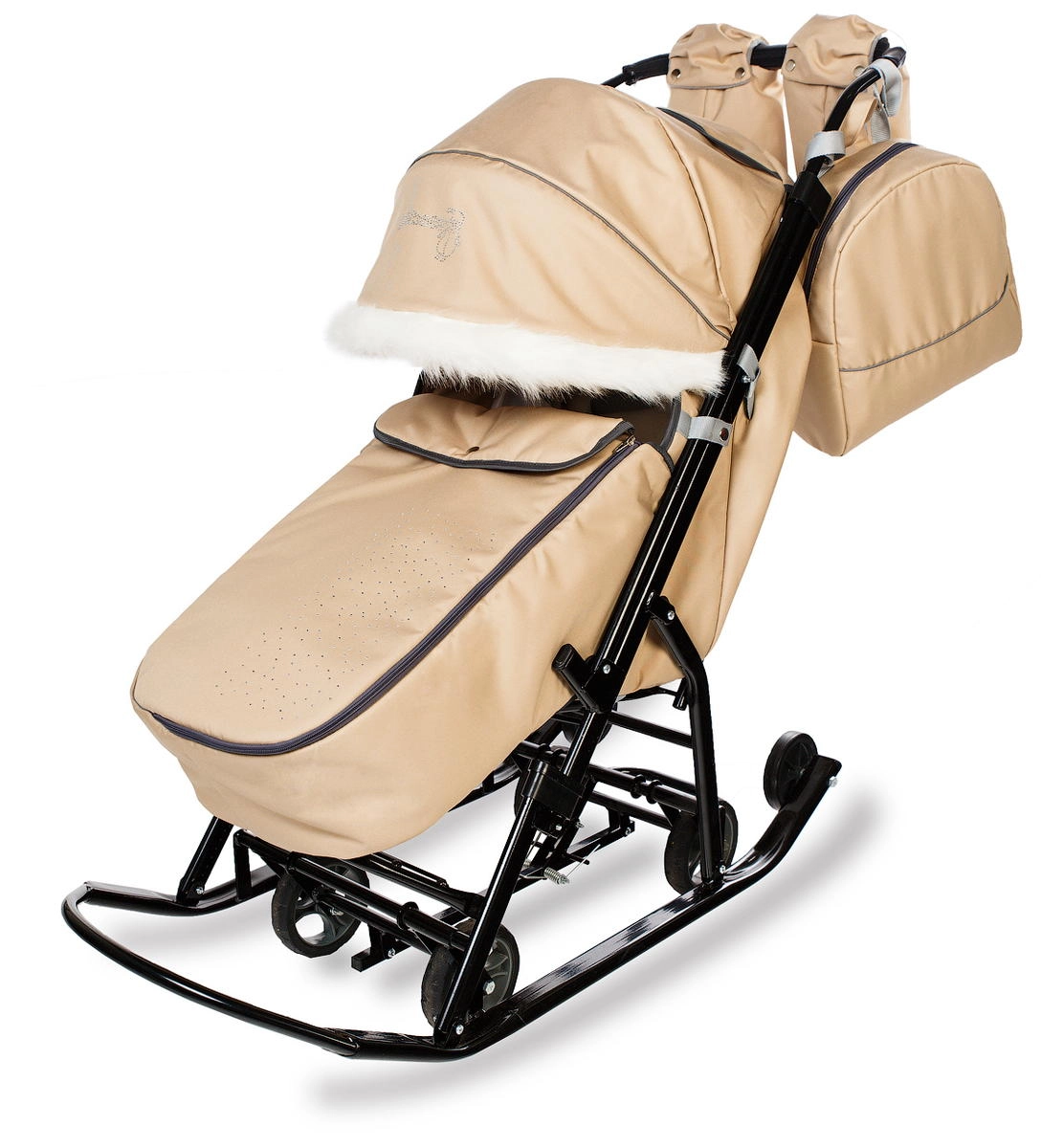 Санки-коляска Pikate Снеговик Бежевый 27n99e0f86dawq2nfjhhvef3vfv2wasd