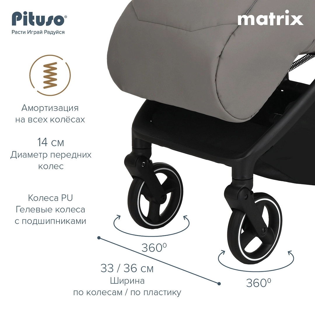 Прогулочная коляска PITUSO MATRIX Graphite pfpa9fmtwb82hf5k6e9zo17c4vdrstlz