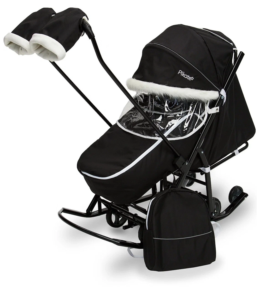 Санки-коляска Pikate Arctic черный 80sdeza15gw5brev7wolpth2k8sbydtp