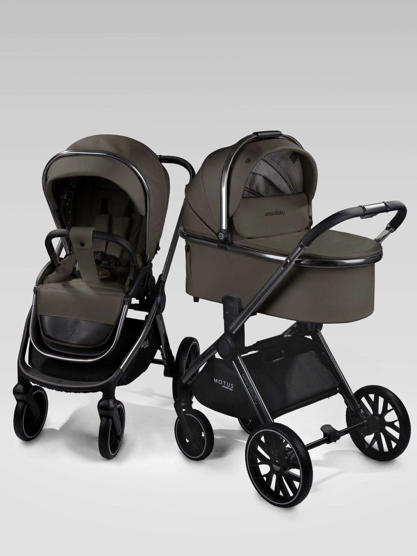 Коляска 2 в 1 Amarobaby Motus Premium Ecco (серый)